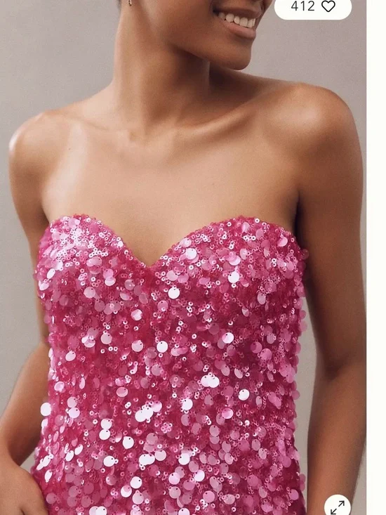 Helsi  Mini Strapless Sequin Mini Dress. - Picture 3 of 11